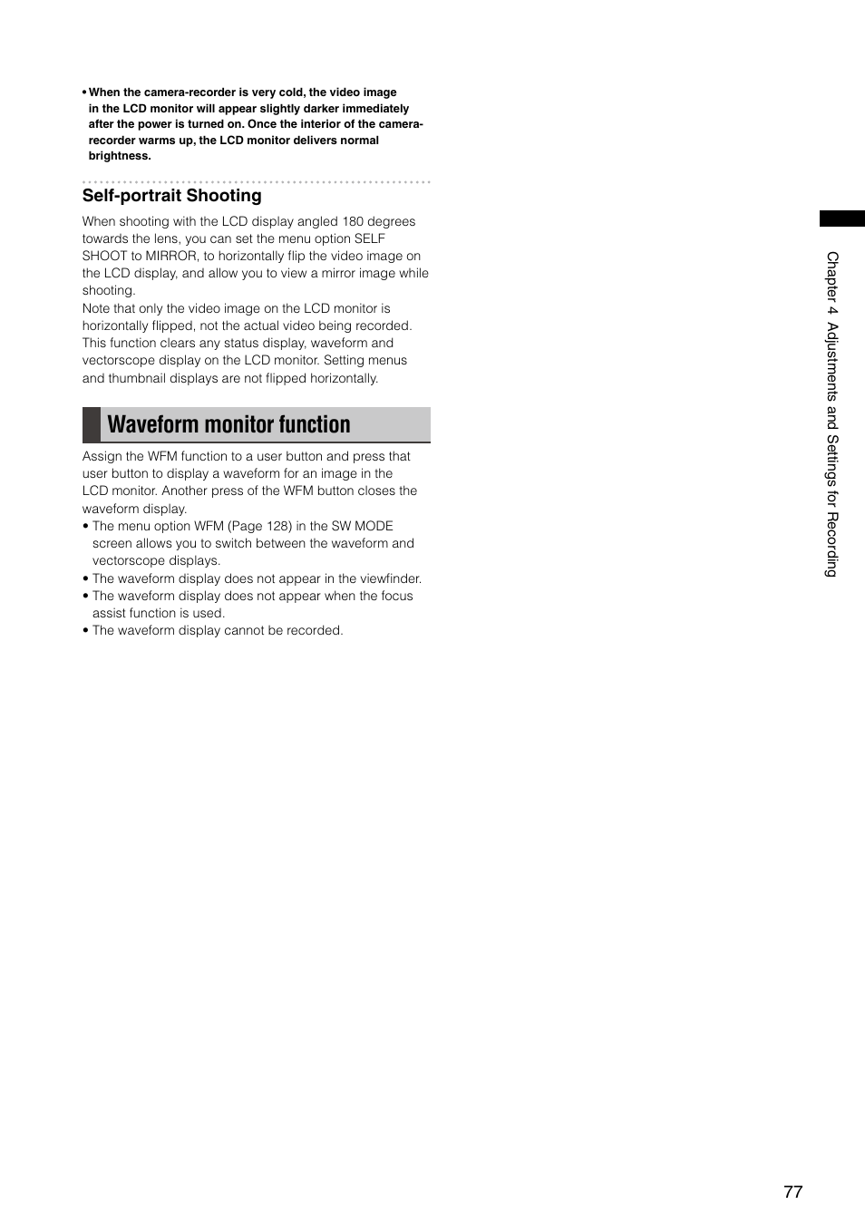 Waveform monitor function | Panasonic AG-HPX300P User Manual | Page 77 / 166