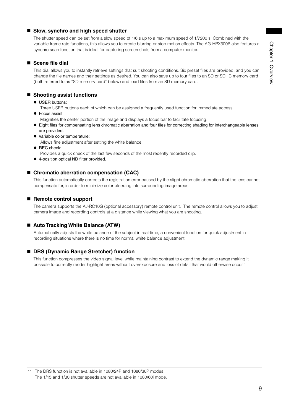 Panasonic AG-HPX300P User Manual | Page 9 / 166