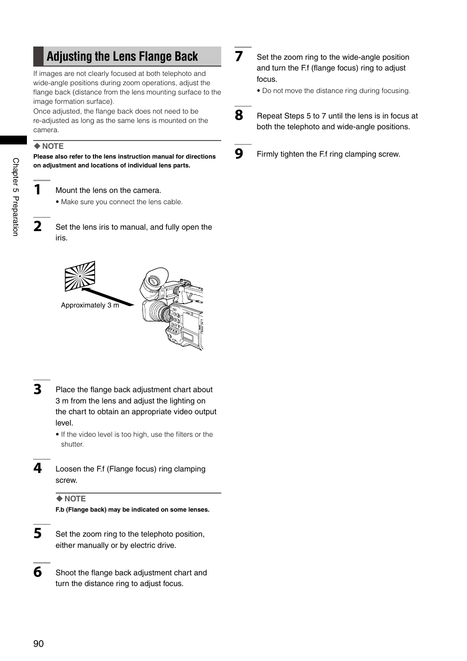 Adjusting the lens flange back | Panasonic AG-HPX300P User Manual | Page 90 / 166