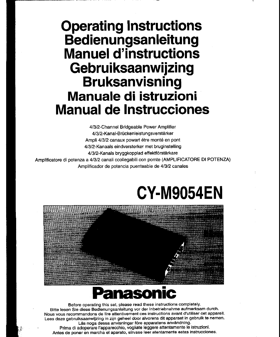 Panasonic CY-M9054EN User Manual | 14 pages