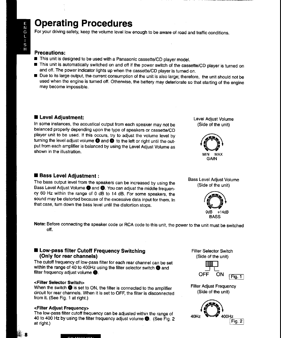 Operating procedures | Panasonic CY-M9054EN User Manual | Page 8 / 14