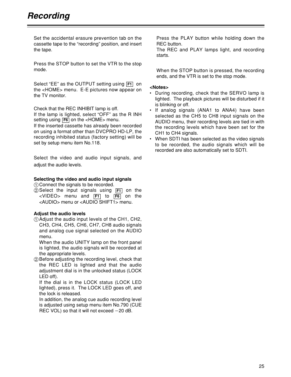 Recording | Panasonic HD1700pe User Manual | Page 25 / 134