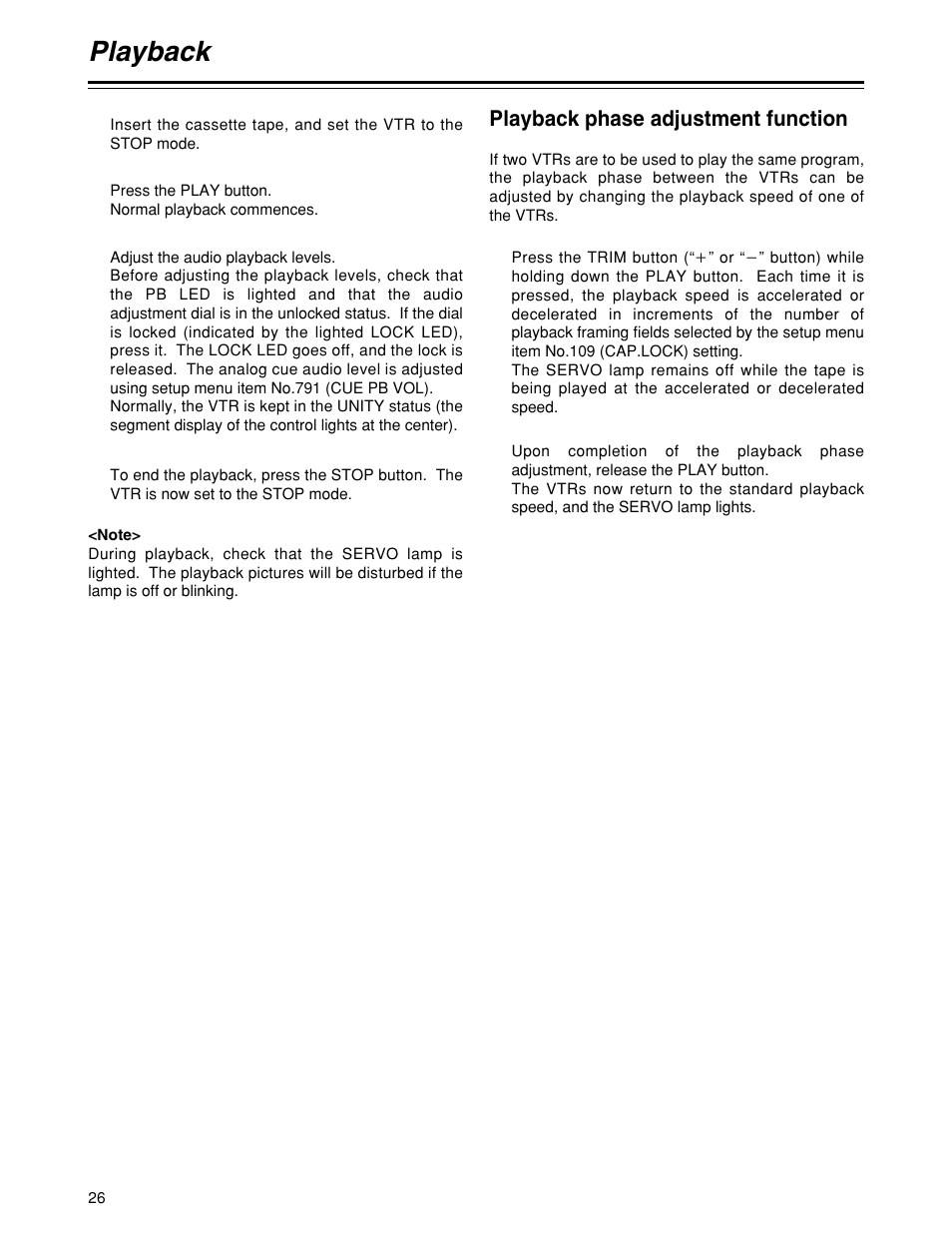 Playback | Panasonic HD1700pe User Manual | Page 26 / 134