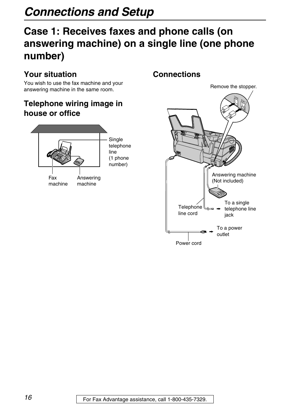 Connections and setup, Your situation | Panasonic KX-FHD331 User Manual | Page 16 / 92