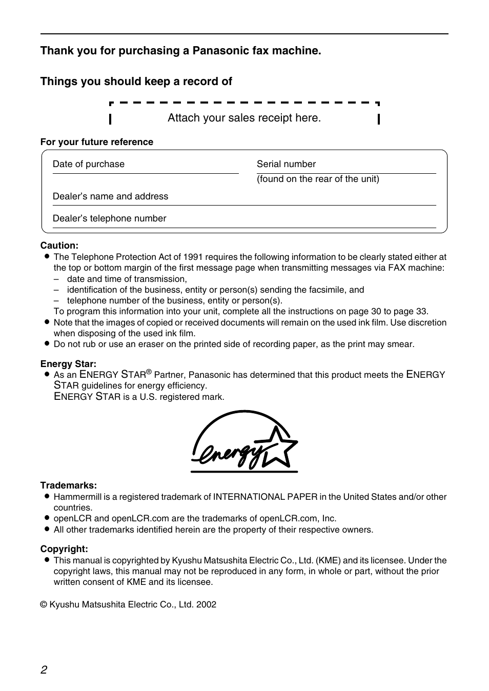 Panasonic KX-FHD331 User Manual | Page 2 / 92