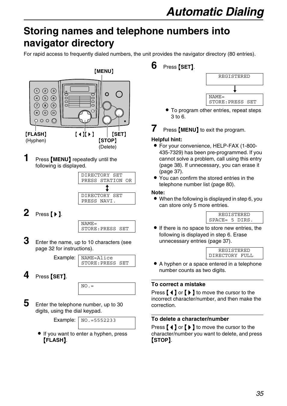 Automatic dialing | Panasonic KX-FHD331 User Manual | Page 35 / 92