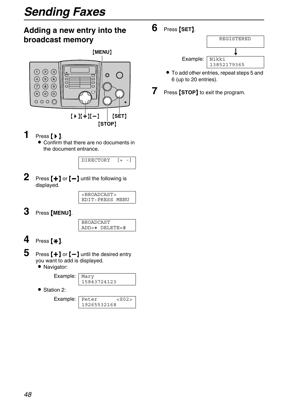 Sending faxes | Panasonic KX-FHD331 User Manual | Page 48 / 92