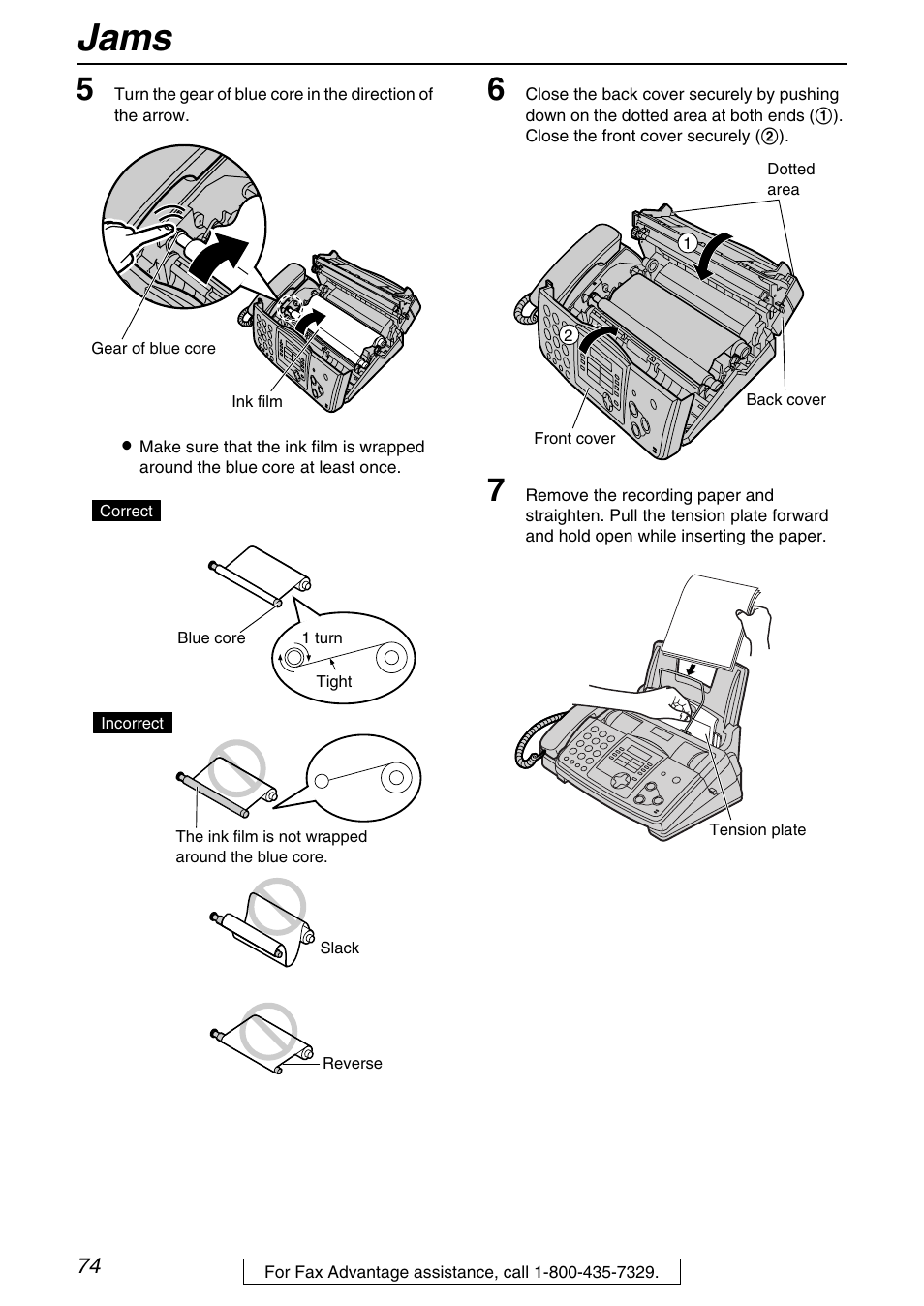 Jams | Panasonic KX-FHD331 User Manual | Page 74 / 92