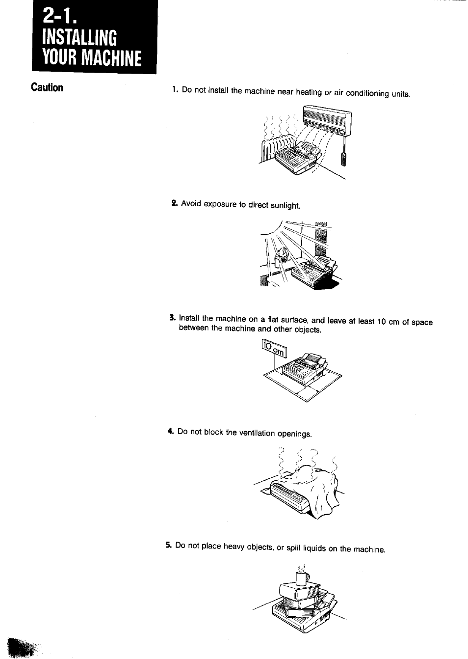 Installing your machine, 1. installing your machine -1 | Panasonic Panafax UF-650 User Manual | Page 10 / 154