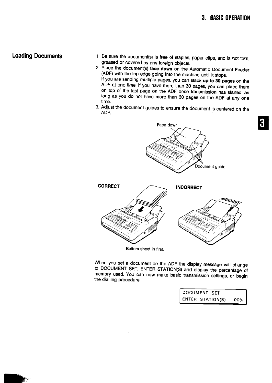 Basic operation loading documents | Panasonic Panafax UF-650 User Manual | Page 33 / 154