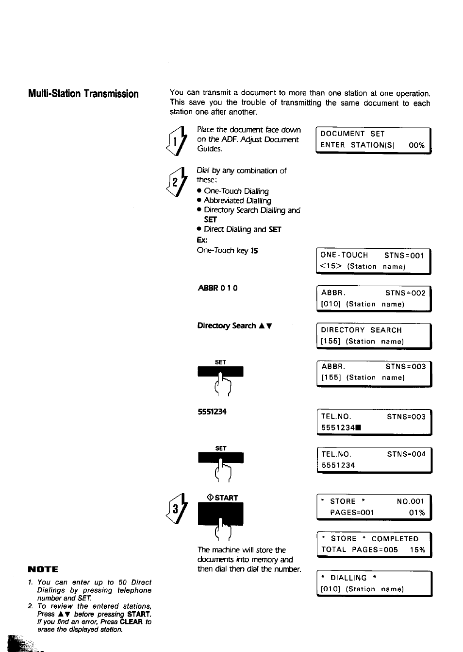 Multi-station transmission | Panasonic Panafax UF-650 User Manual | Page 46 / 154