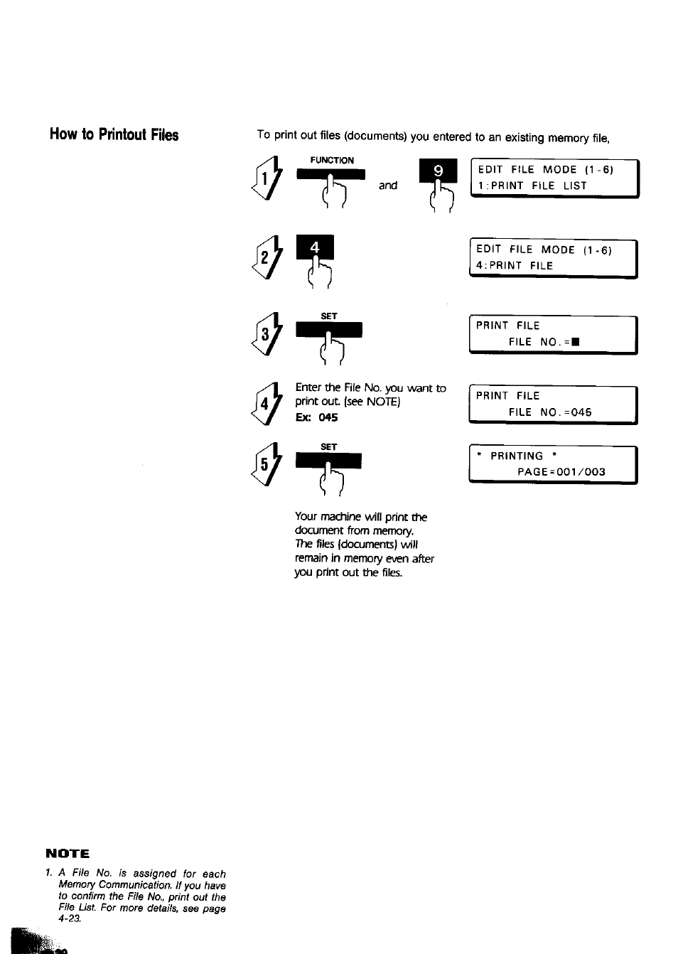 Your machine will print the document from memory | Panasonic Panafax UF-650 User Manual | Page 80 / 154