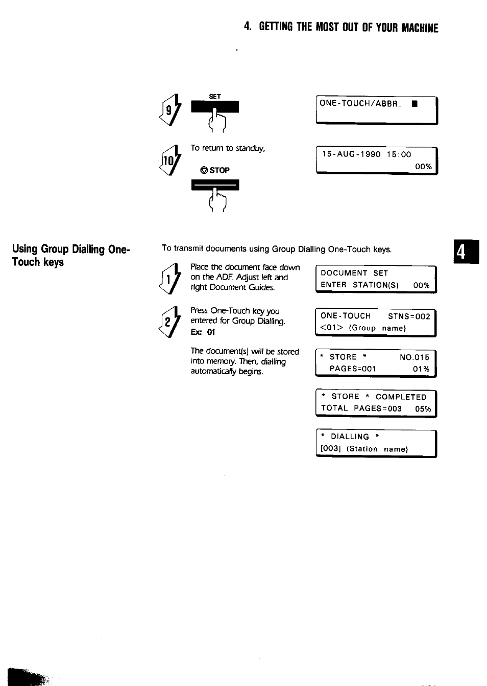 Using group dialling one- touch keys, 6. group dialling using one-touch, Keys -32 | Gening the most out of your machine | Panasonic Panafax UF-650 User Manual | Page 85 / 154