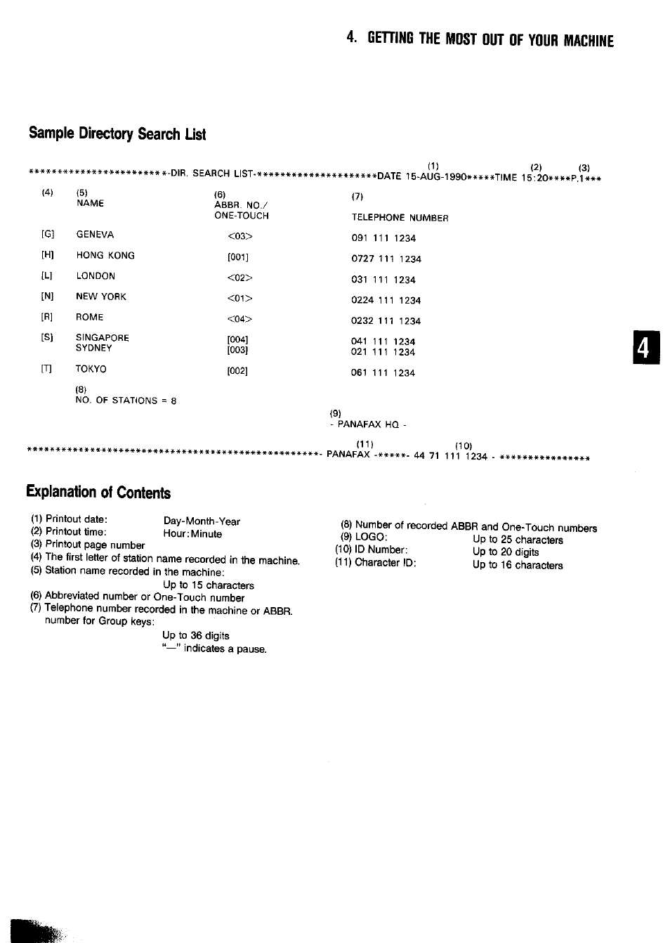 Explanation of contents | Panasonic Panafax UF-650 User Manual | Page 93 / 154