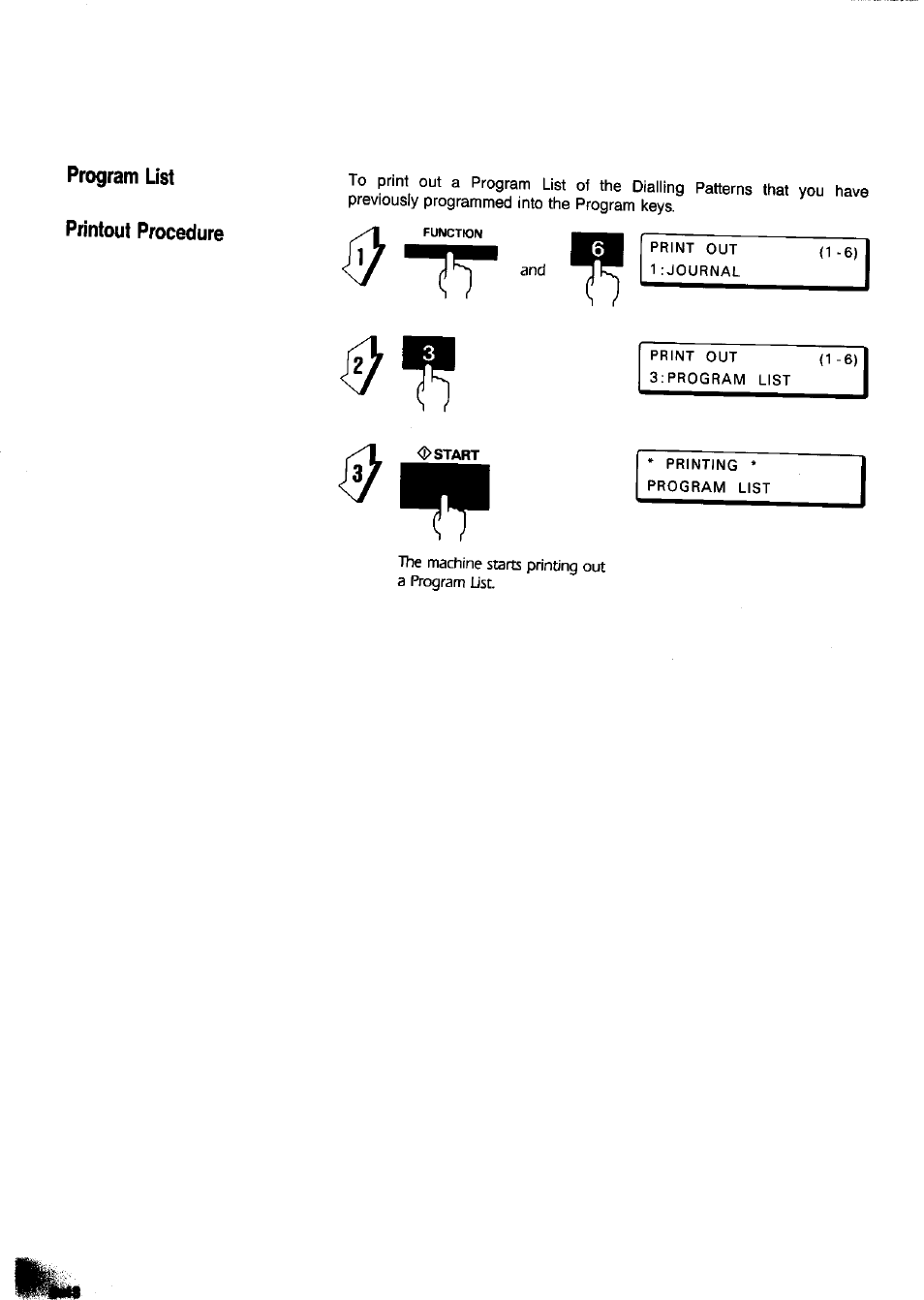 Program list printout procedure, R^i jtj | Panasonic Panafax UF-650 User Manual | Page 94 / 154