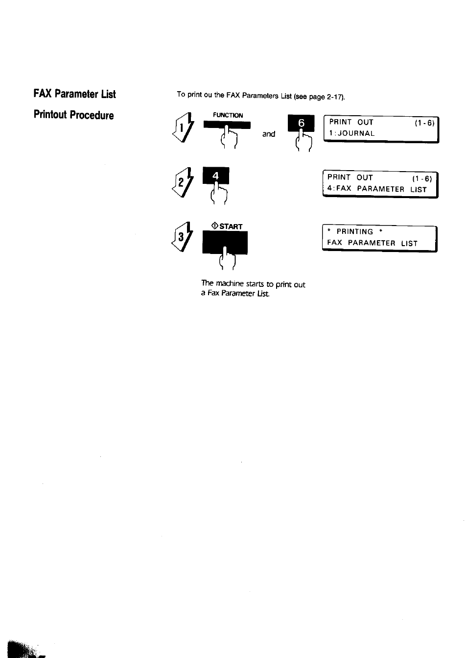 Fax parameter list printout procedure | Panasonic Panafax UF-650 User Manual | Page 96 / 154