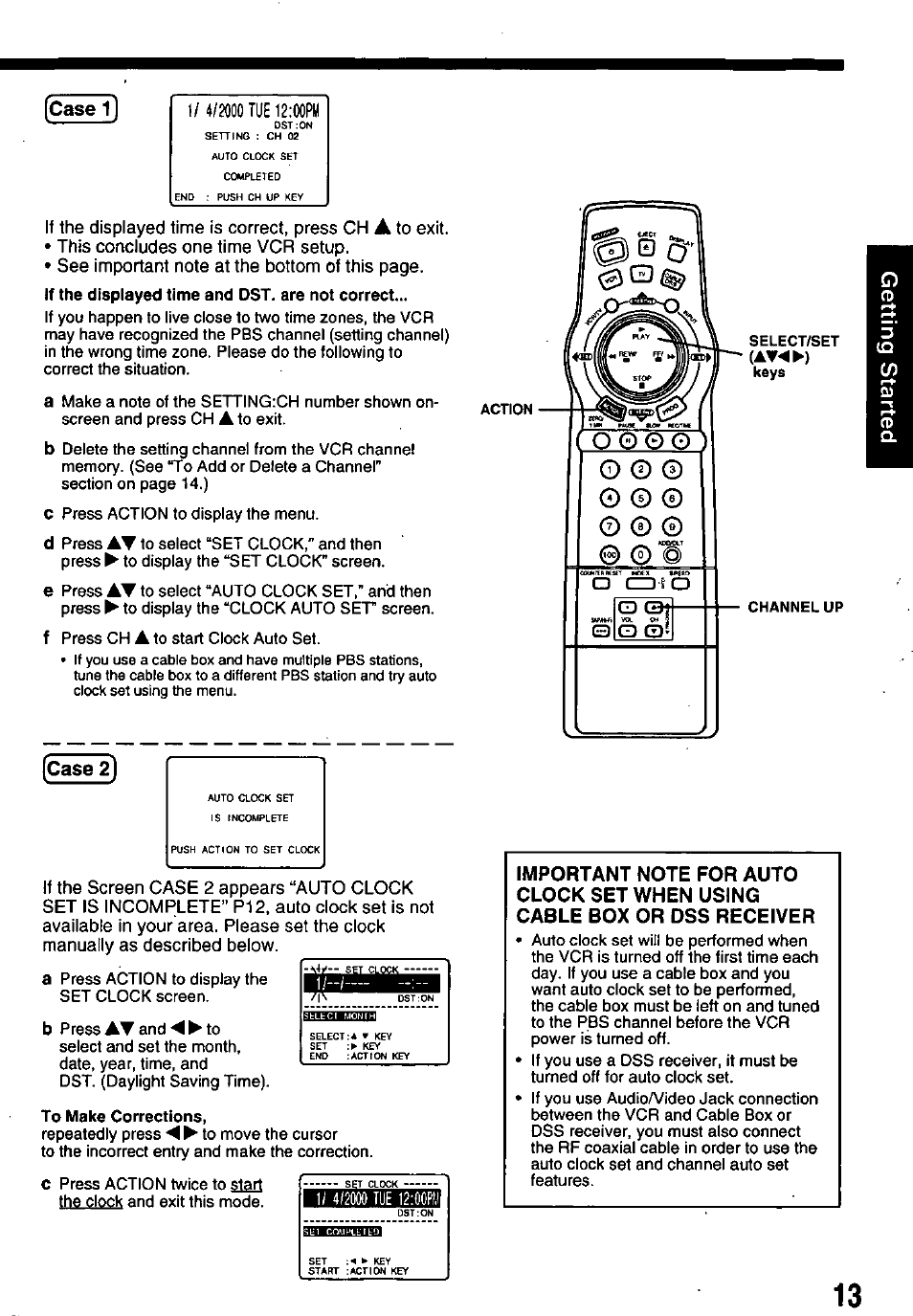 Case 1, Case 2) | Panasonic OMNIVISION PV-8661 User Manual | Page 13 / 40