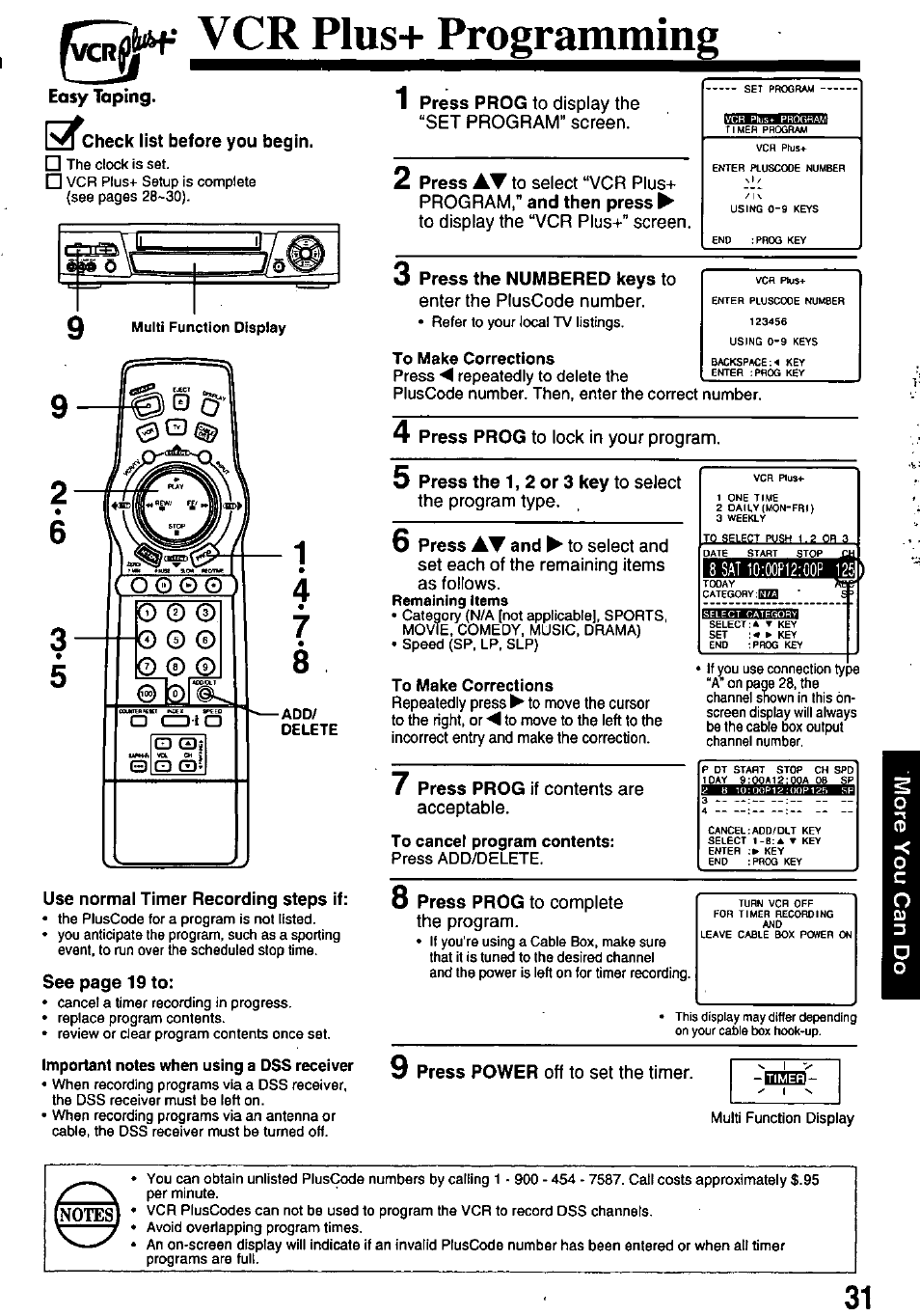 N-* vcrplus+^prograim, Easy taping | Panasonic OMNIVISION PV-8661 User Manual | Page 31 / 40