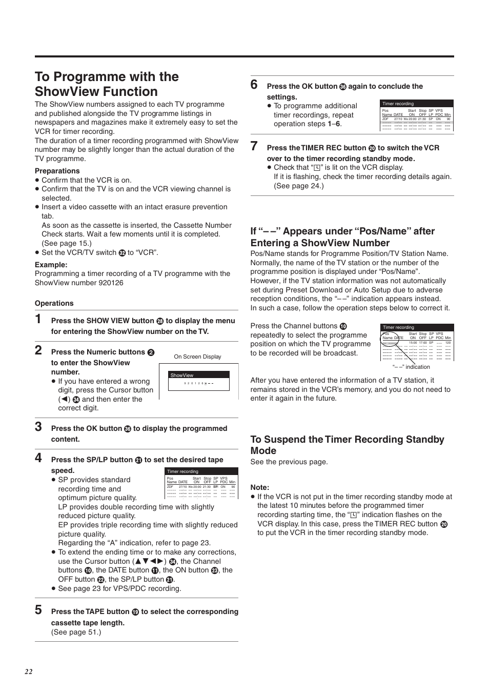 On screen display, Indication | Panasonic NV-FJ760 User Manual | Page 22 / 62
