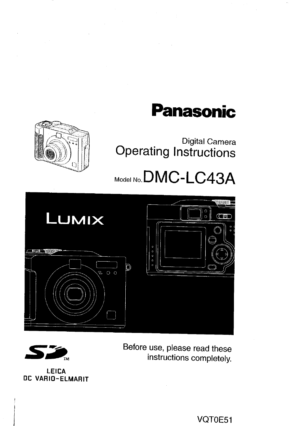 Panasonic DMC-LC43A User Manual | 96 pages