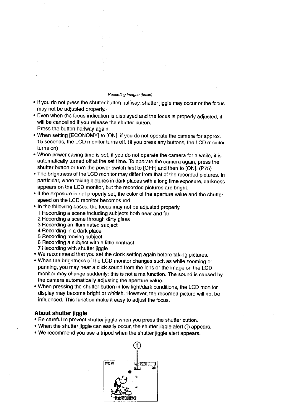 About shutter jiggle | Panasonic DMC-LC43A User Manual | Page 27 / 96