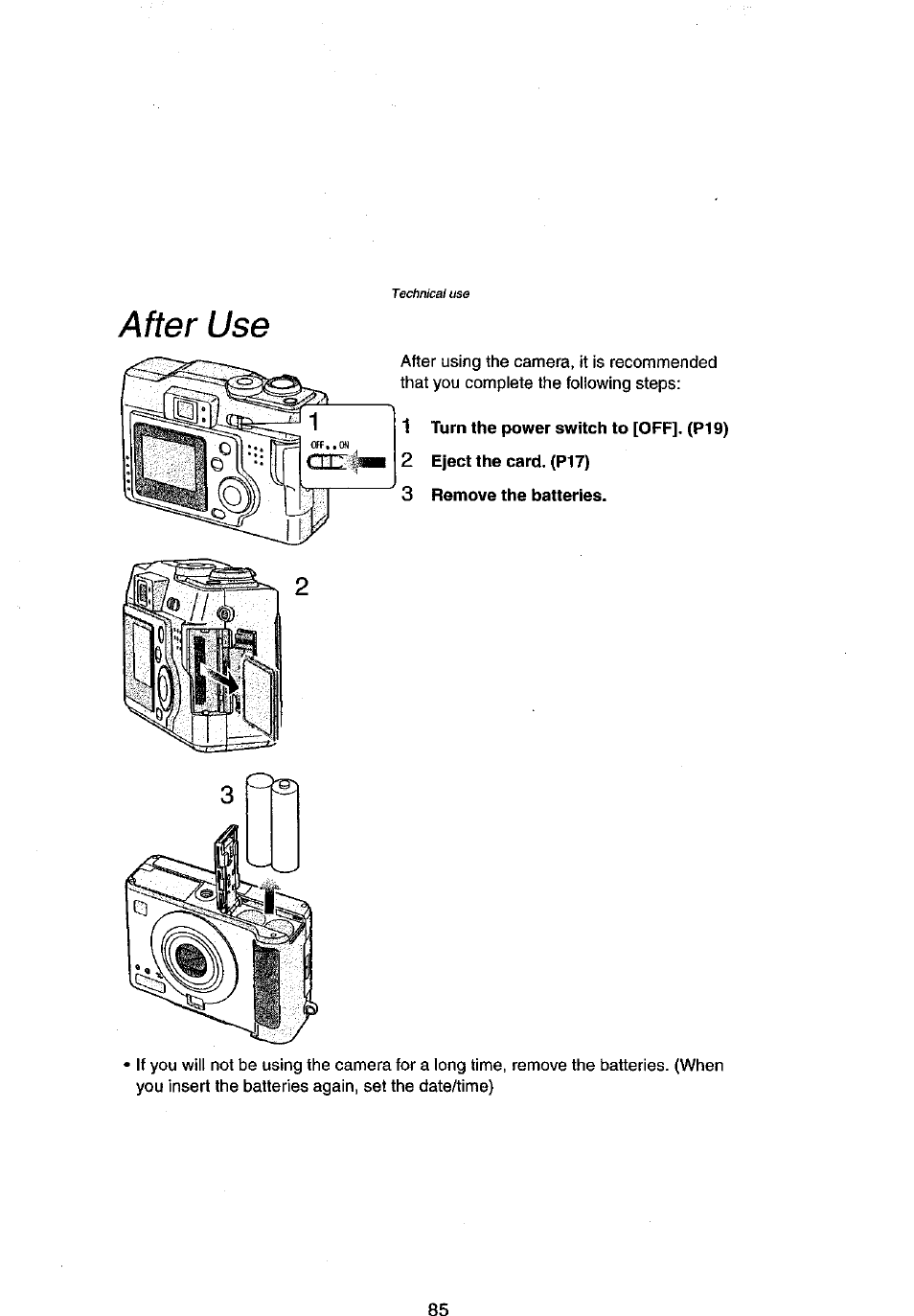 After use, Remove the batteries | Panasonic DMC-LC43A User Manual | Page 85 / 96
