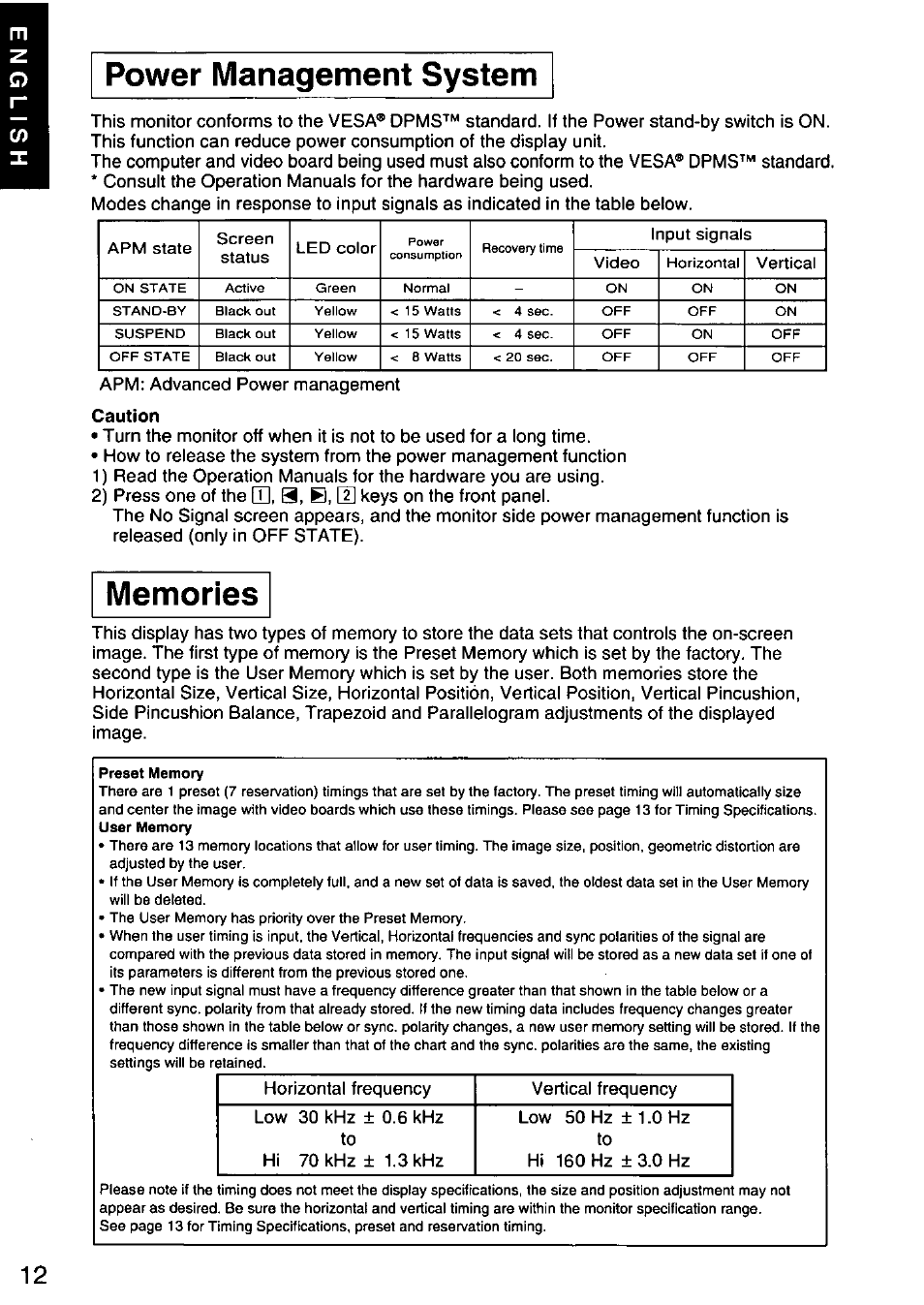 Power management system | Panasonic PANASYNC E70G TX-D7F21 User Manual | Page 14 / 46