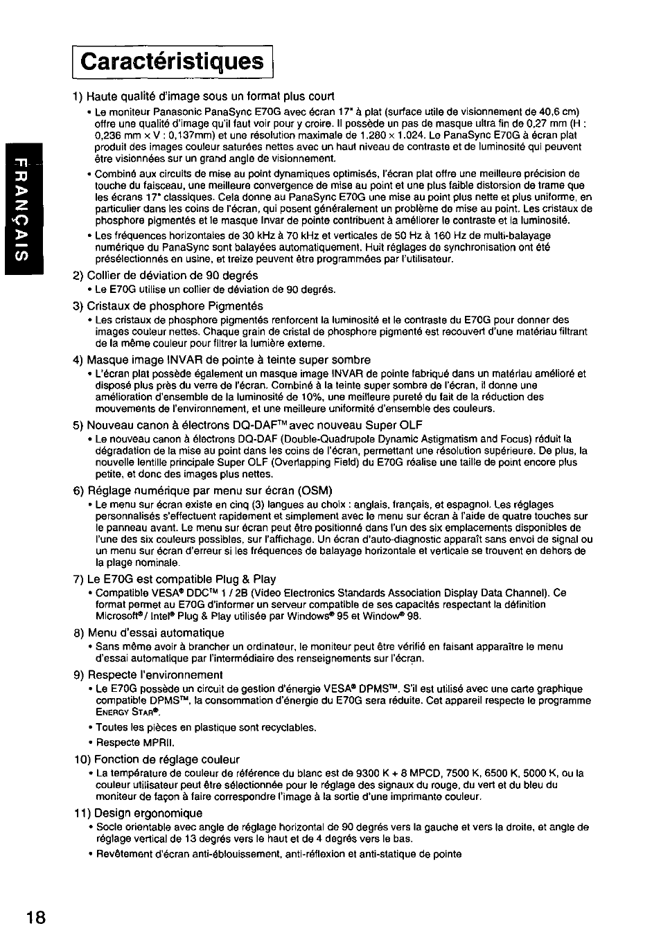 Panasonic PANASYNC E70G TX-D7F21 User Manual | Page 20 / 46