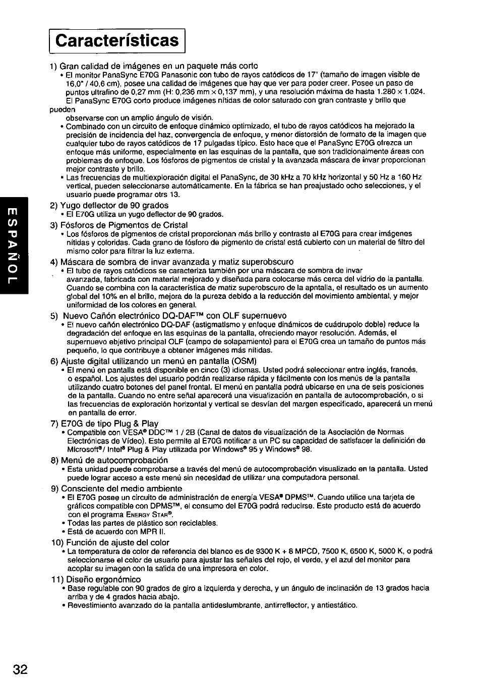 Panasonic PANASYNC E70G TX-D7F21 User Manual | Page 34 / 46