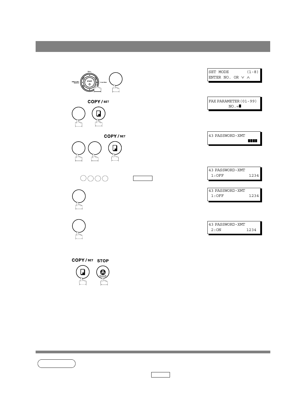 Setting password transmission, Password communications | Panasonic UF-790 User Manual | Page 102 / 158