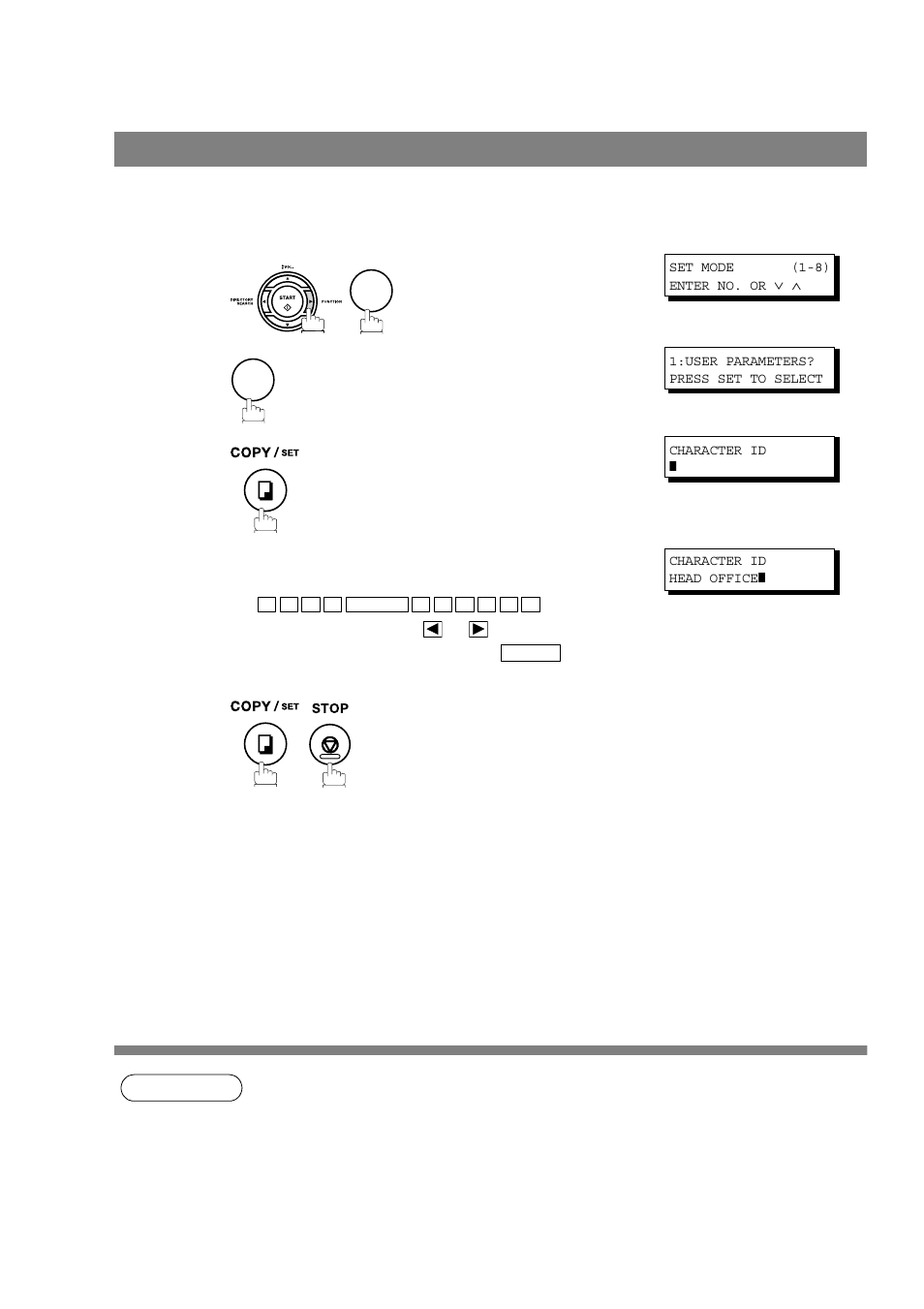 Setting your character id, User parameters | Panasonic UF-790 User Manual | Page 28 / 158