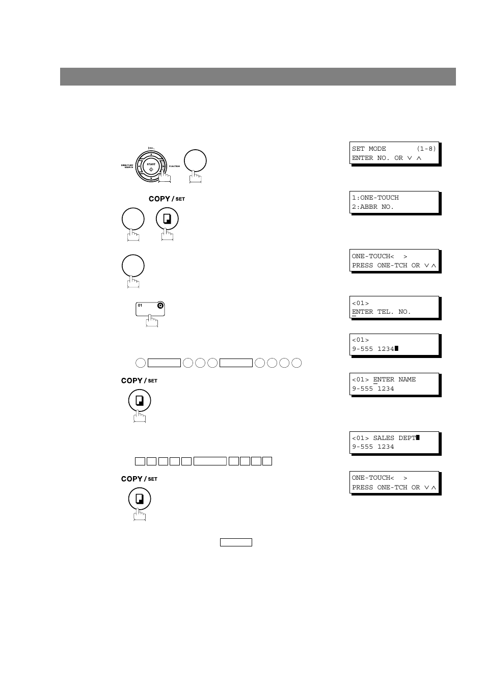 Programming your machine, One-touch/abbreviated dialing numbers, Entering one-touch/abbreviated dialing numbers | Panasonic UF-790 User Manual | Page 30 / 158