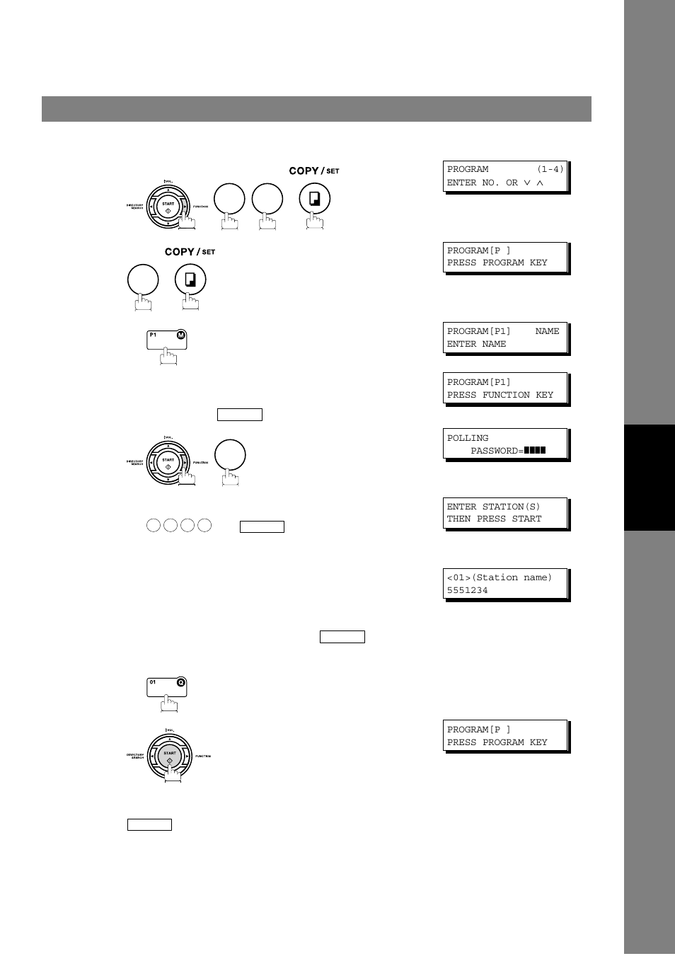 Setting for normal polling, Program keys | Panasonic UF-790 User Manual | Page 79 / 158