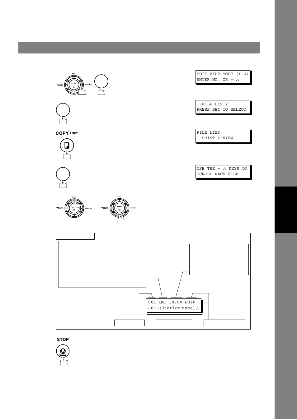 Viewing the contents of a file list, Edit file mode | Panasonic UF-790 User Manual | Page 83 / 158