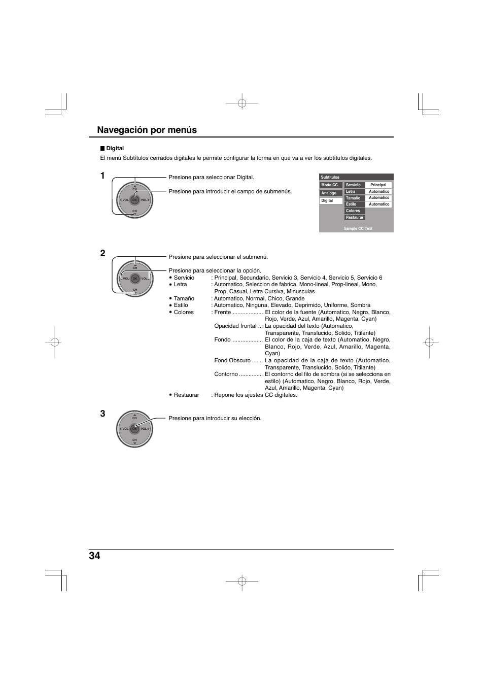 Navegación por menús | Panasonic TC-32LX300 User Manual | Page 104 / 132