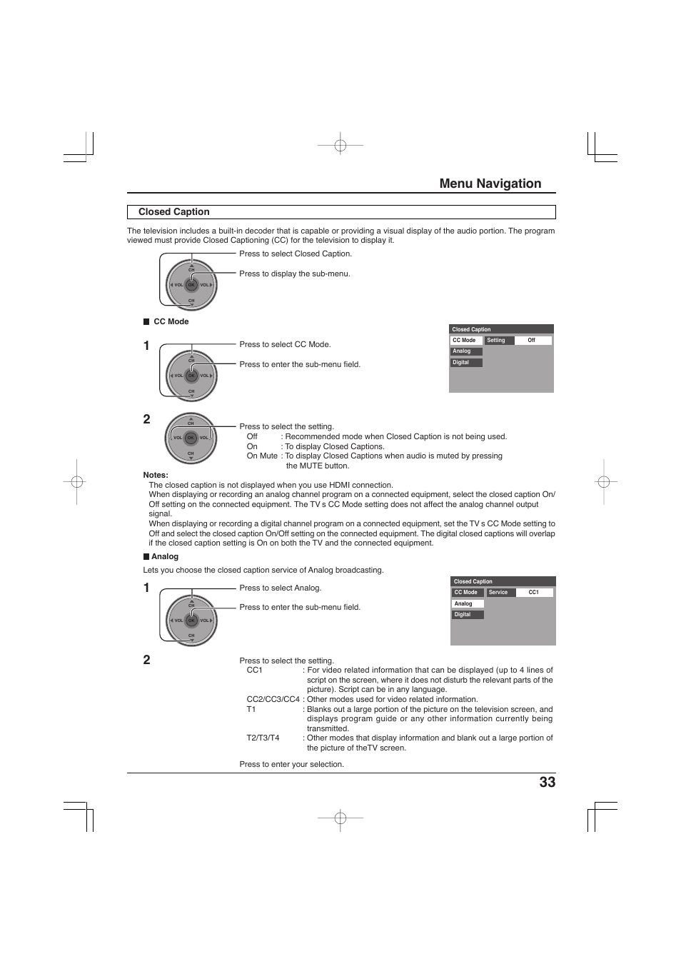 Menu navigation | Panasonic TC-32LX300 User Manual | Page 33 / 132