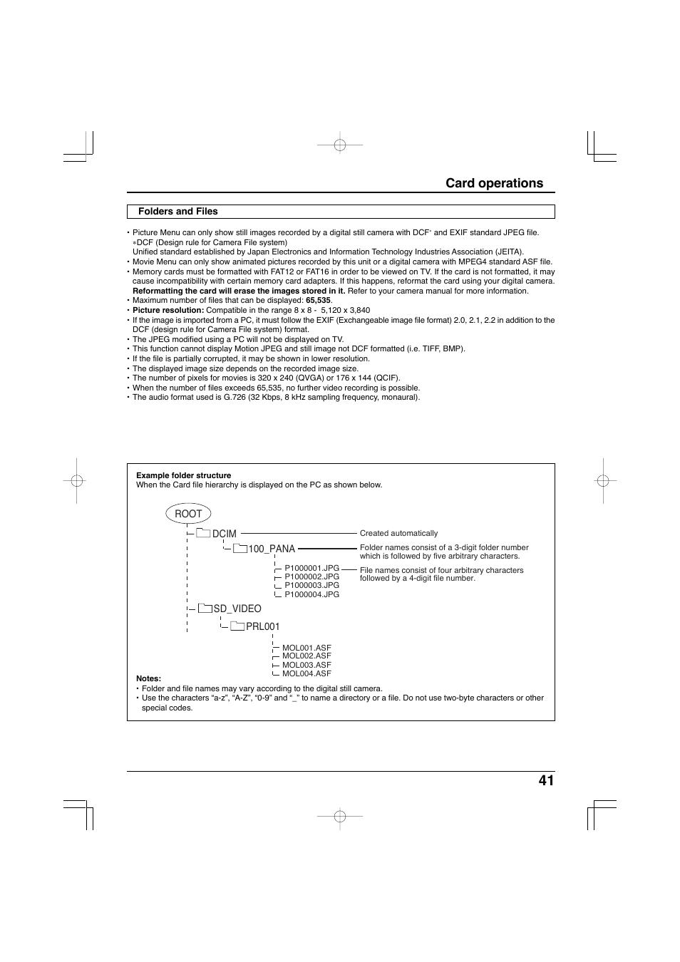 Card operations | Panasonic TC-32LX300 User Manual | Page 41 / 132