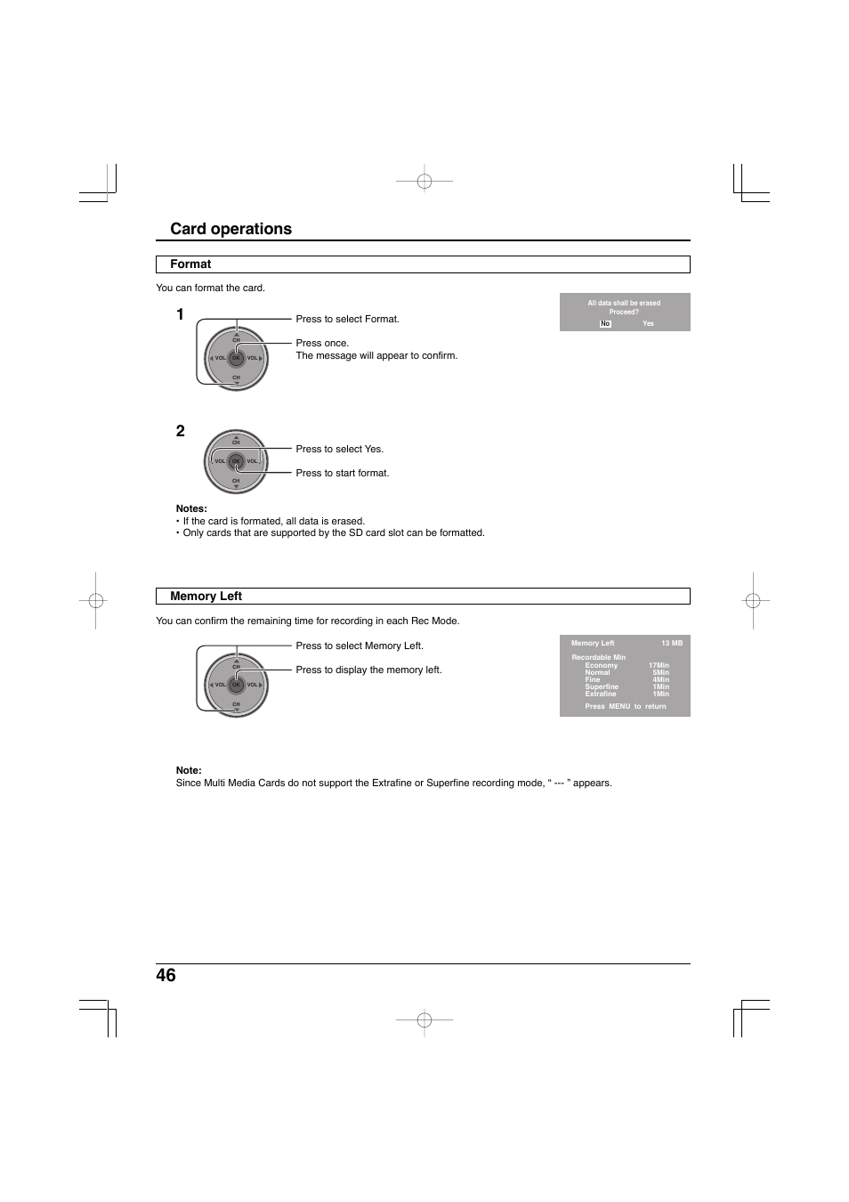 Card operations | Panasonic TC-32LX300 User Manual | Page 46 / 132