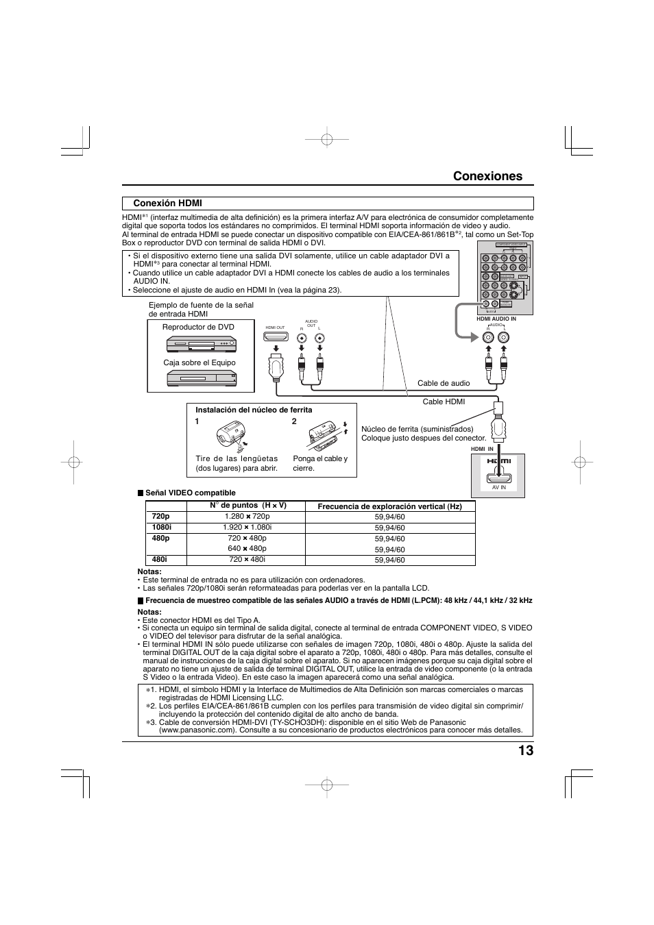 Conexiones, Conexión hdmi | Panasonic TC-32LX300 User Manual | Page 83 / 132