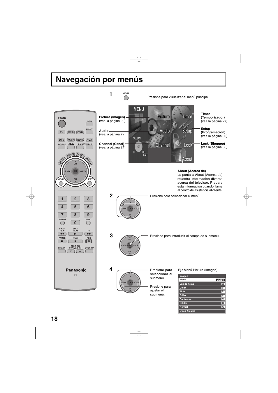 Navegación por menús | Panasonic TC-32LX300 User Manual | Page 88 / 132