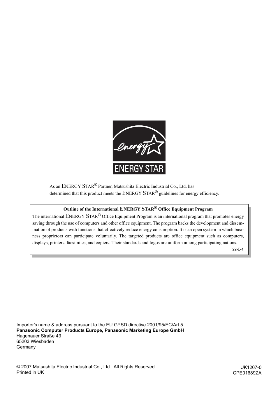 Panasonic CF-T7 User Manual | Page 40 / 40