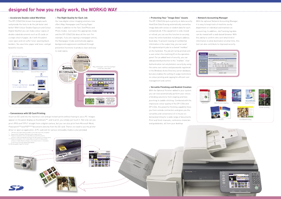 Designed for how you really work, the workio way | Panasonic DP-C264 User Manual | Page 4 / 4