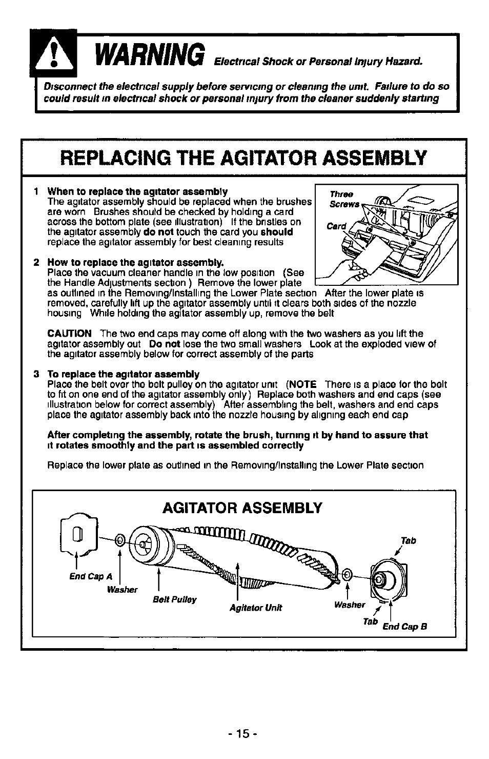 Warning | Panasonic MC-V6950 User Manual | Page 15 / 20