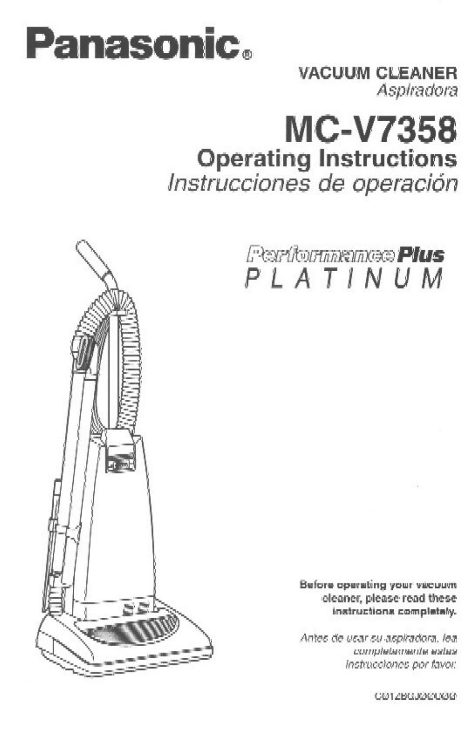 Panasonic MC-V7358 User Manual | 24 pages