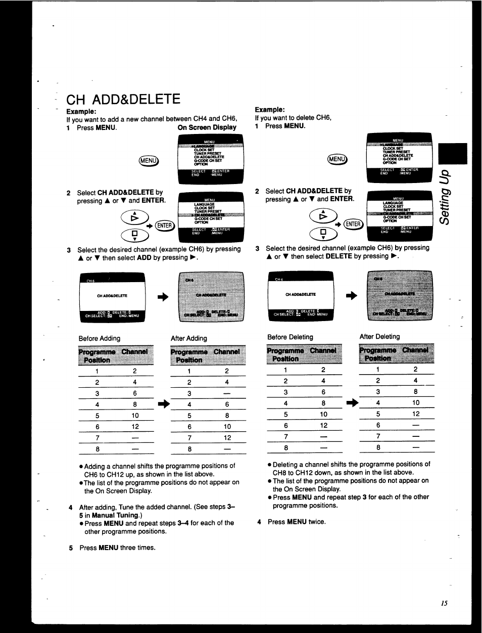 Ch add&delete | Panasonic NV-HD630 User Manual | Page 15 / 40