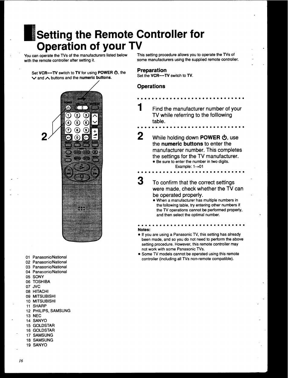 Preparation, Operations | Panasonic NV-HD630 User Manual | Page 16 / 40