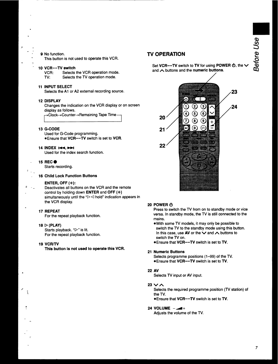Tv operation | Panasonic NV-HD630 User Manual | Page 7 / 40