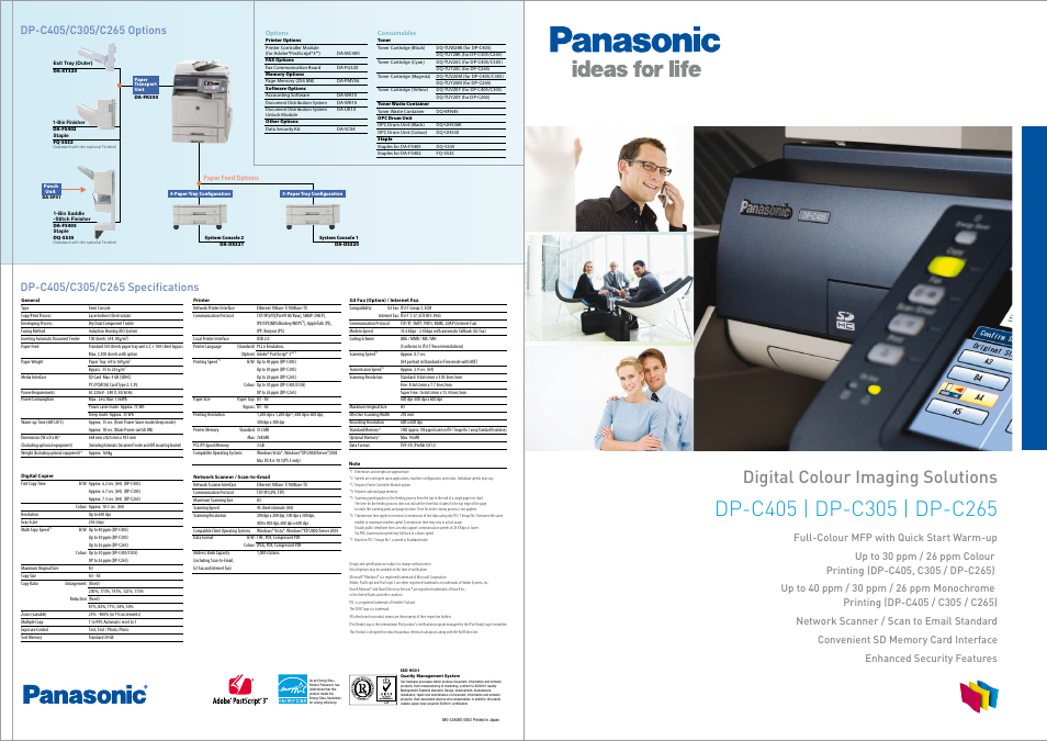 Panasonic DP-C405 User Manual | 4 pages