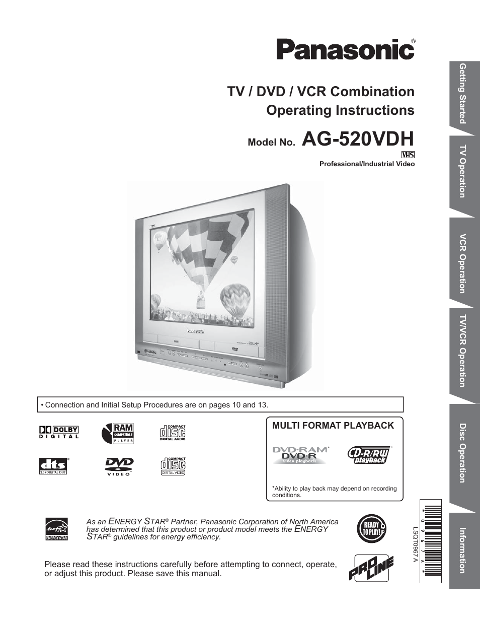 Panasonic AG-520VDH User Manual | 56 pages