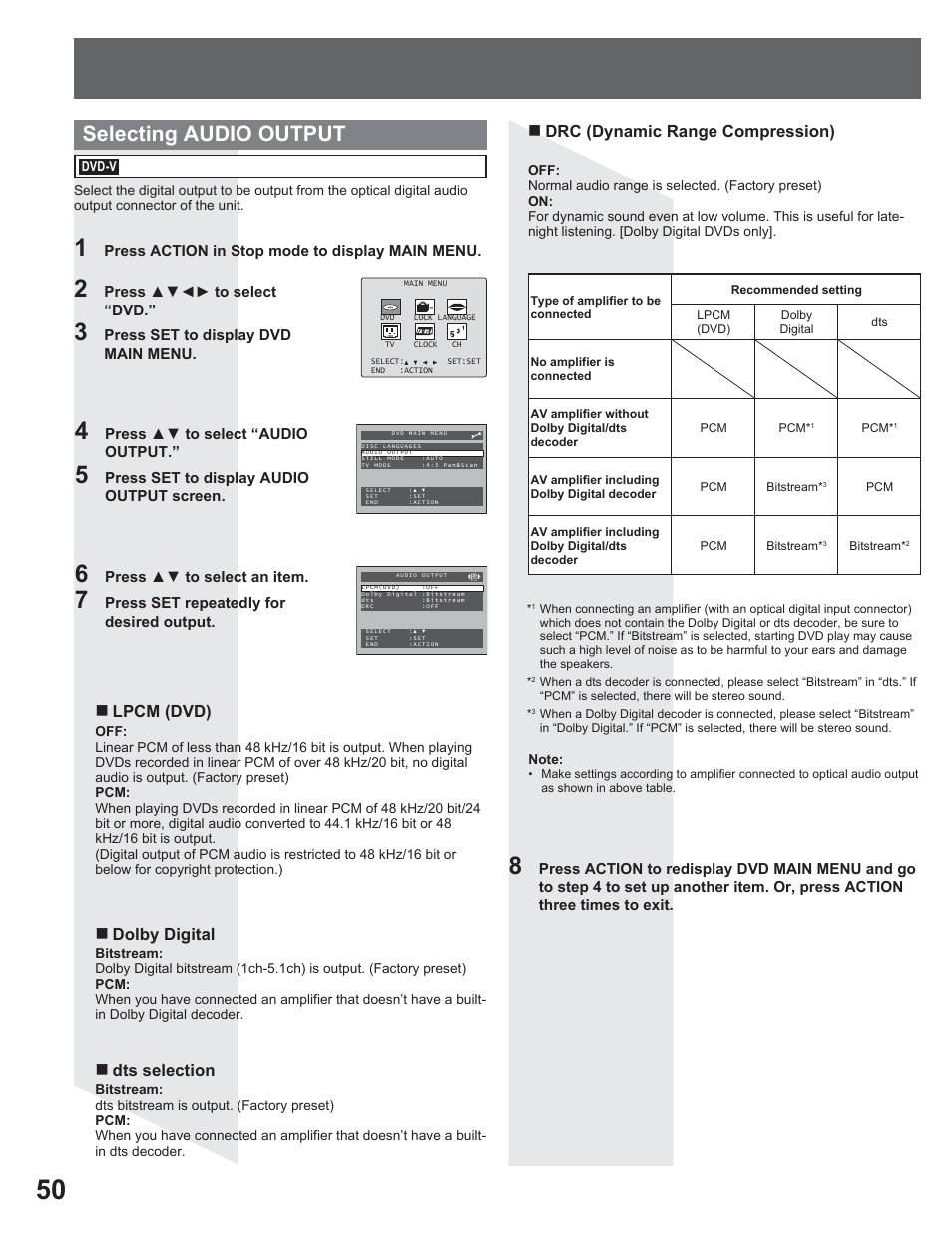 Selecting audio output | Panasonic AG-520VDH User Manual | Page 50 / 56